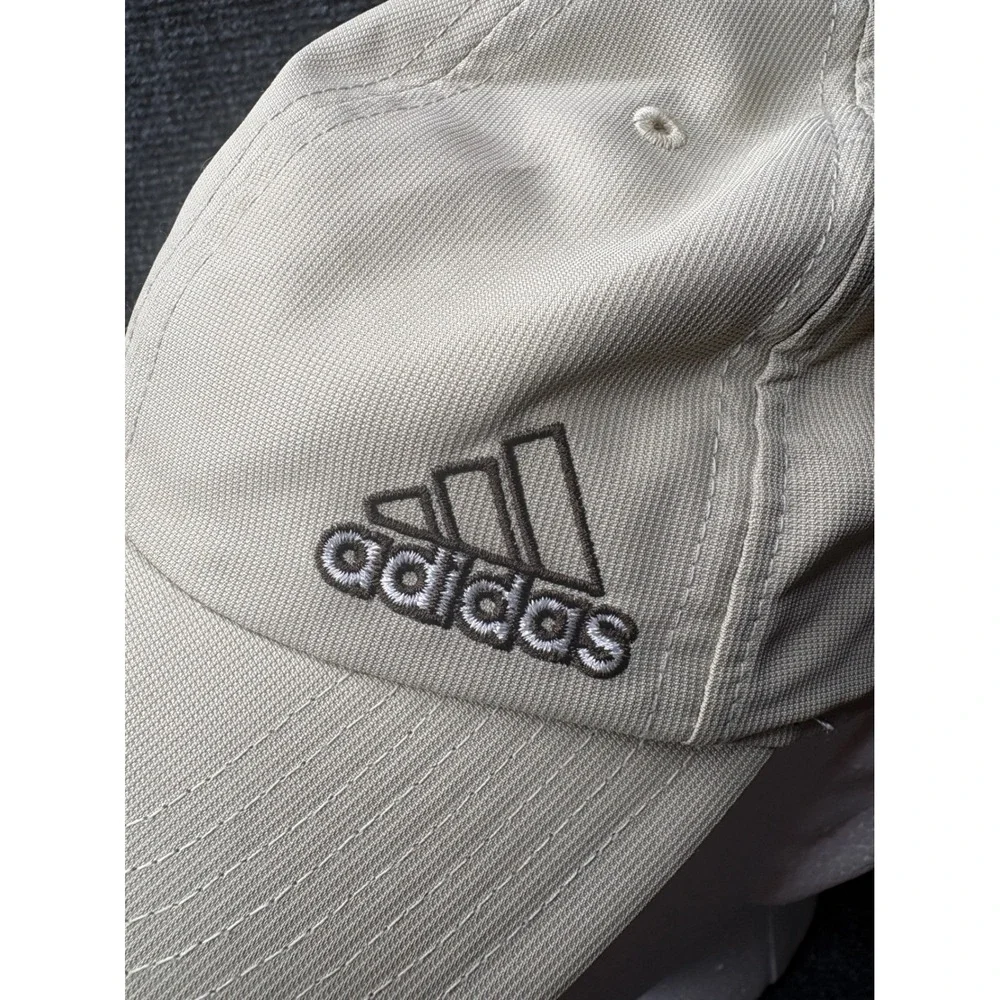 Adidas Climalite Baseball Cap Beige Brown Embroidered Logo Adjustable Hat